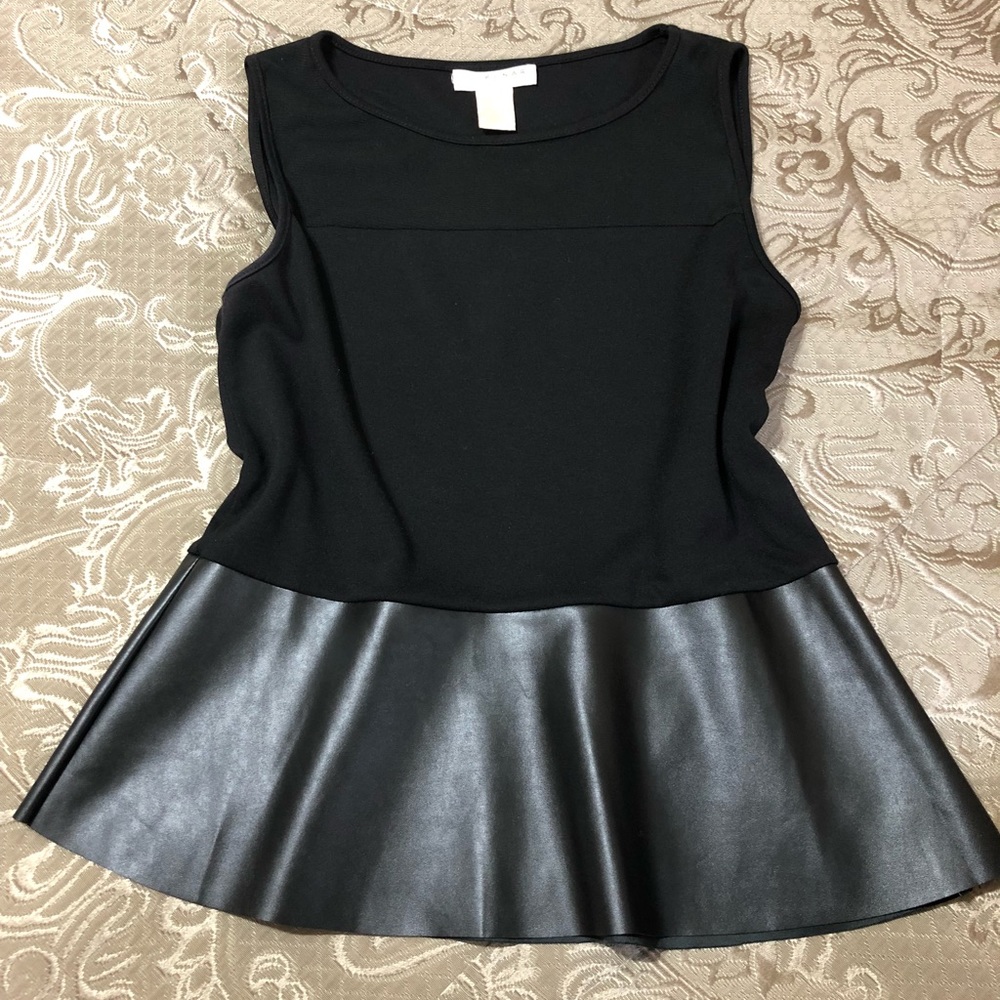 Kenar Black Sleeveless Peplum Top